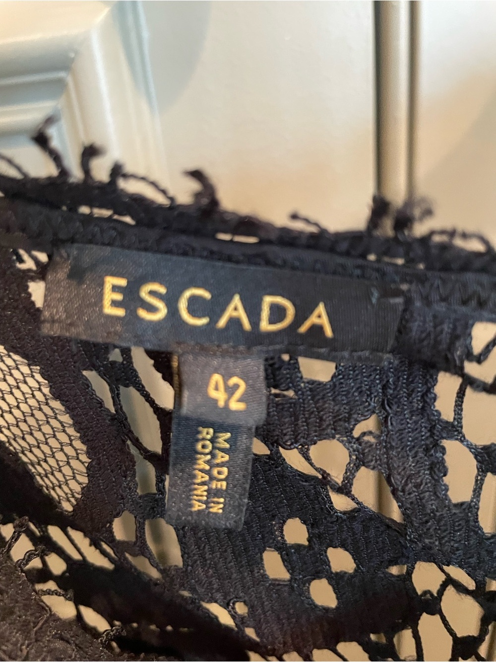 ESCADA Designer Luxury Black Lace Cocktail Dress EU 42 US 10-12 Elegant Midi - Picture 3 of 10